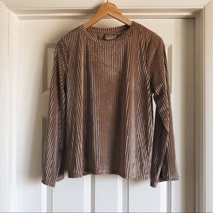 NWOT Bell-Sleeve Mauve Velvet Mesh Shirt